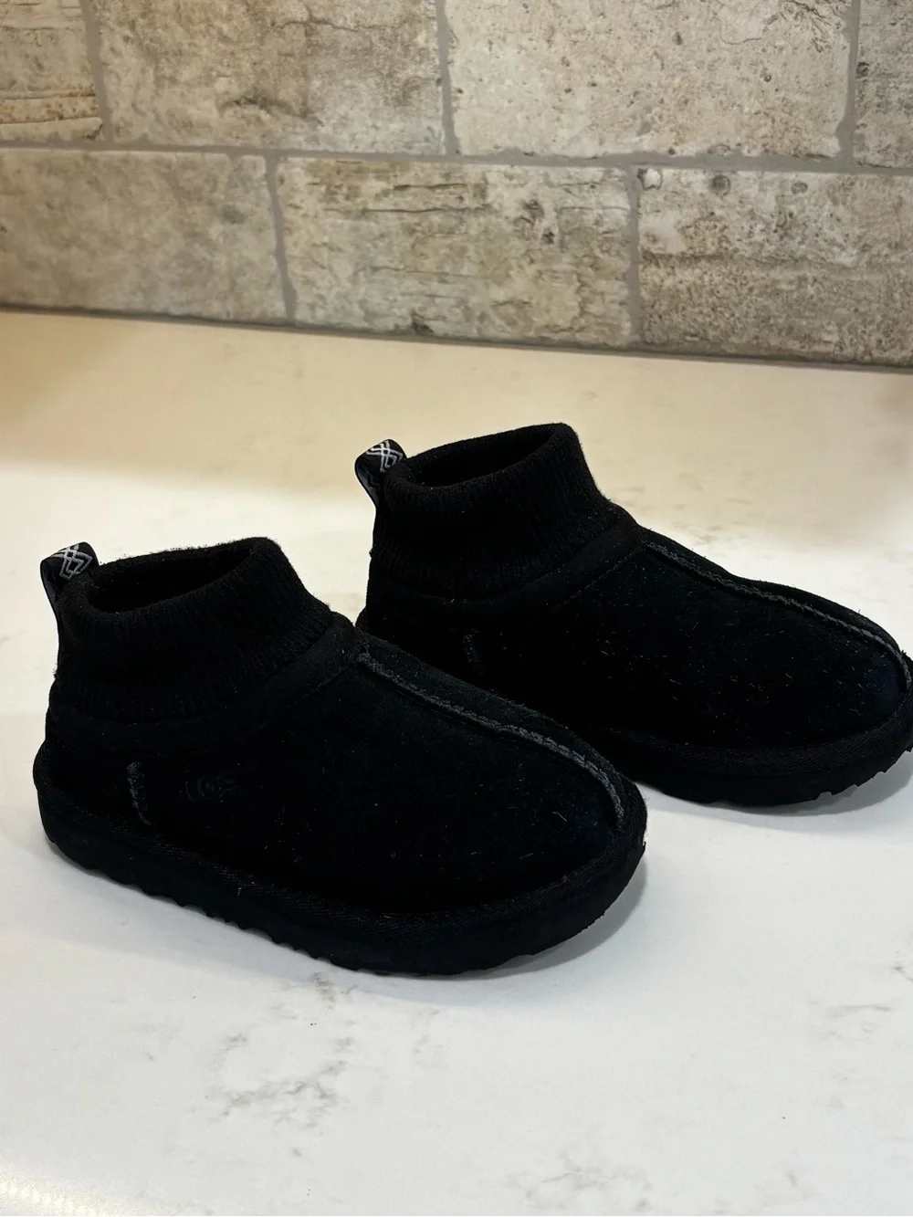 UGG Kids' Classic Ultra Stretch Cuff Boots in Black,